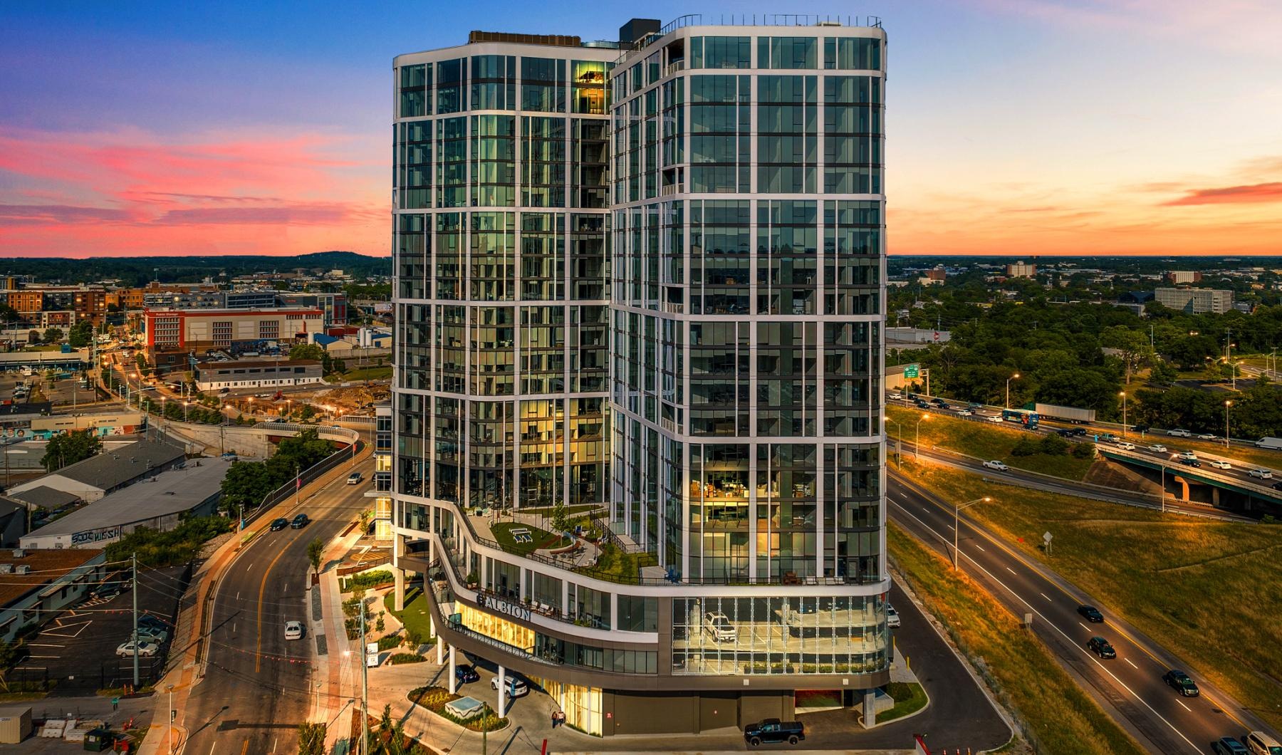 a tall building with many windows